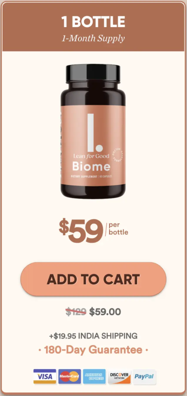 LeanBiome single bottle package basic option for first time customers
